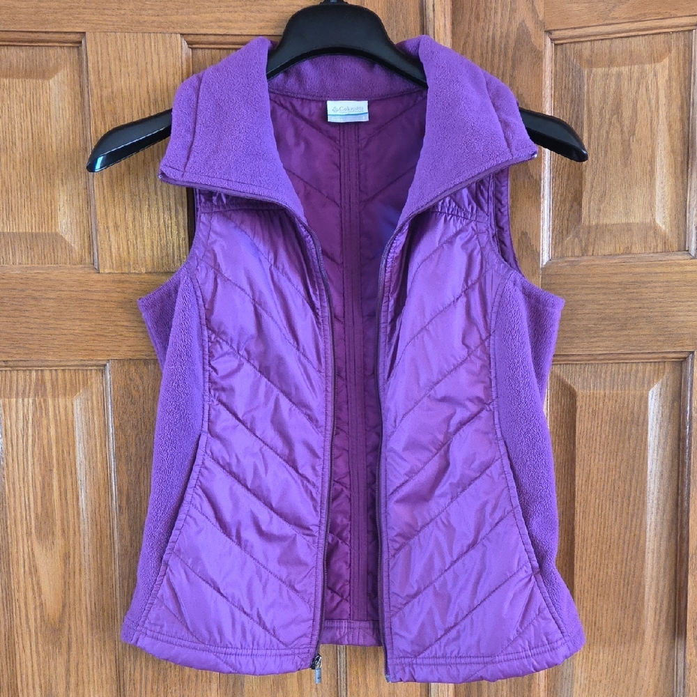 Columbia Women's Purple Quilted & Fleece Vest Size Small